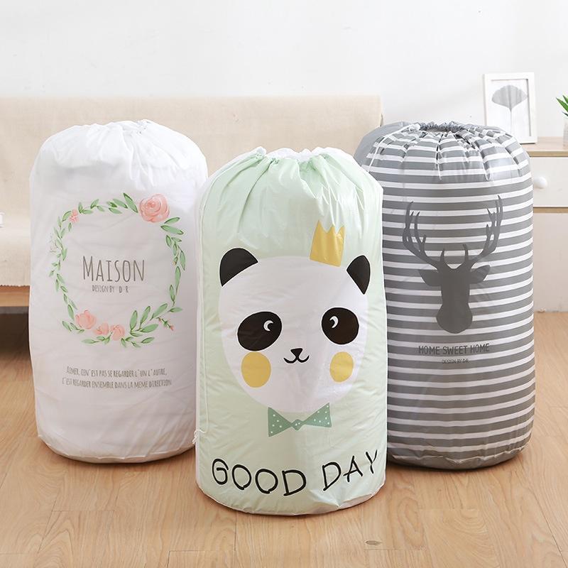 Túi đựng chăn màn quần áo, sọt vải họa tiết cỡ lớn 100L