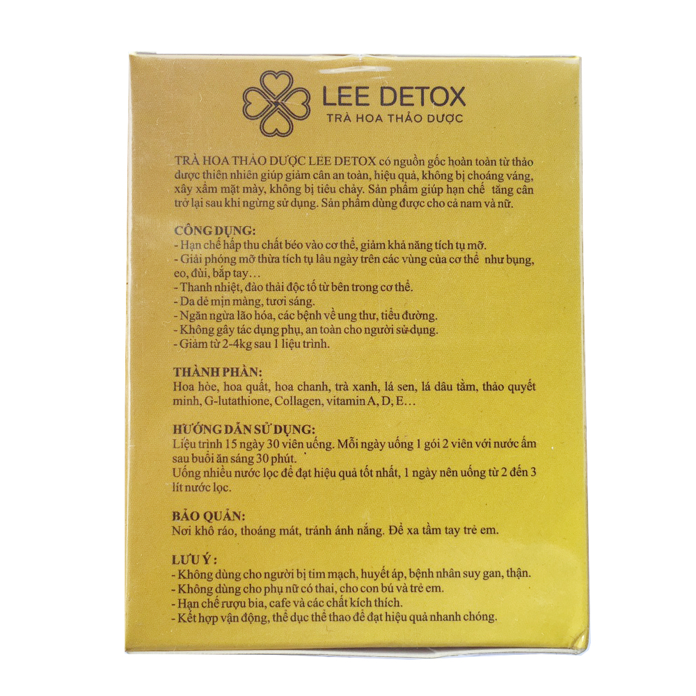 Thực phẩm chức năng Trà Hoa Thảo Dược hỗ trợ Giảm Cân Lee Detox