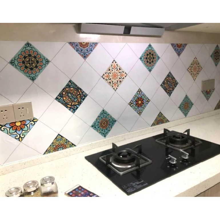 Cuộn giấy, decal dán bếp, dán tường hoa văn giả gạch độc đáo thiết kế sang trọng, chống thấm nước, chịu nhiệt, chống bám bẩn dầu mỡ cho tường nhà bạn
