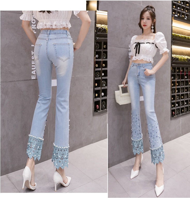 Quần jean lửng quần jeans nữ cách điệu cao cấp co dãn vải dày chất lượng độc lạ C070