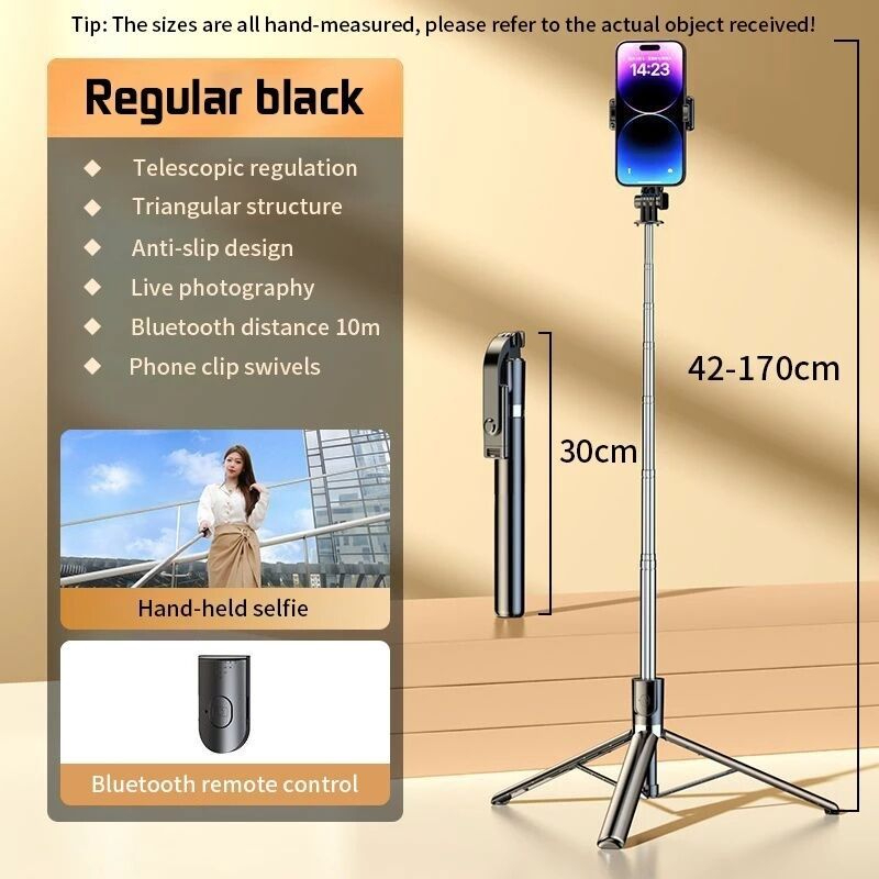 Gậy Tripod chụp ảnh tự sướng Selfie 3 chân gấp gọn 30cm, kéo dài 1M7 điều khiển từ xa có đèn Tripod chụp ảnh livestream - Hàng nhập khẩu