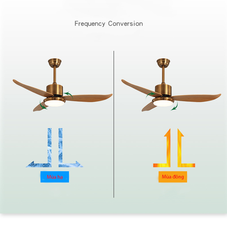 Quạt trần đèn trang trí 3 cánh bền đẹp QAT023 – Tiết kiệm năng lượng tối ưu