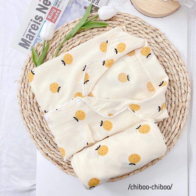 BỘ PIJAMA dài tay quần dà/ pizama Bộ mặc nhà chất thô cao cấpni