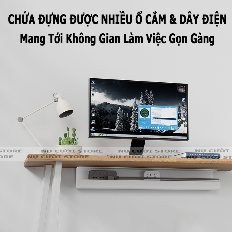 Giá Treo Ổ Cắm Điện; Kẹp Đỡ Dây Điện Gọn Gàng; Kệ Để Ổ Điện Dưới Bàn Làm Việc; Khay Đi Dây Kẹp Bàn