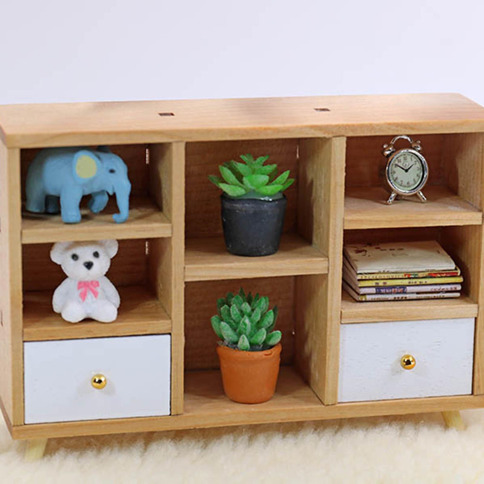 Miniature Wooden Cabinet for 1:12 Dollhouse Furniture Life Scene Accessory