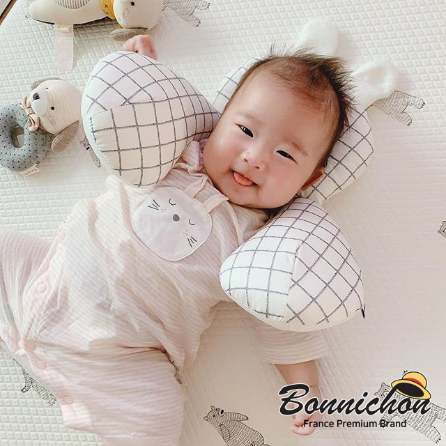 Gối em bé Bonnichon chống vẹo cổ, méo đầu, móp đầu cho em bé (dành cho bé 0-15 tháng) chính hãng Hàn Quốc