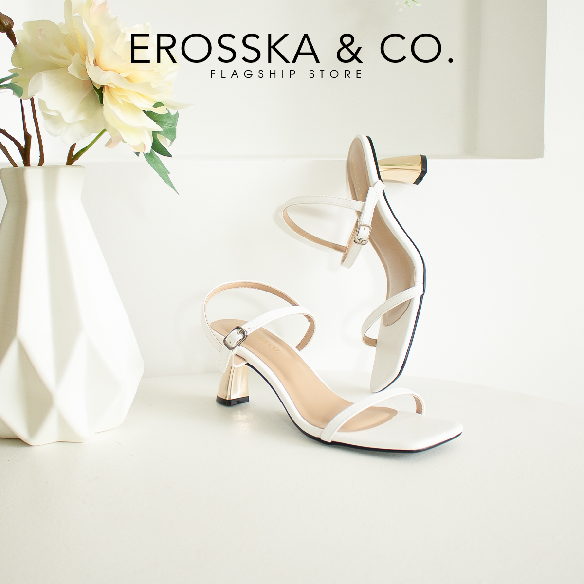 Erosska - Giày sandal cao gót nhọn kiểu dáng Hàn Quốc cao 5cm _ EB046