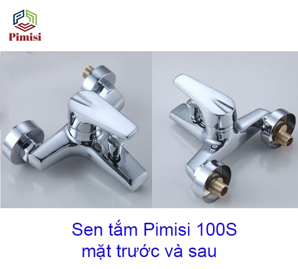 Vòi hoa sen tắm nóng lạnh Pimisi P-100S đồng mạ Crom đầy đủ phụ kiện | Hàng chính hãng