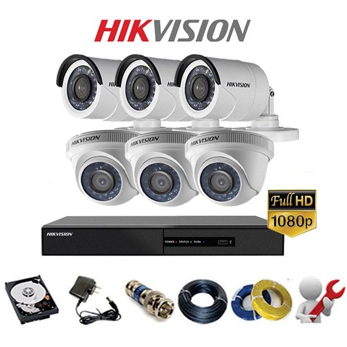 Trọn bộ 8 Camera + Đầu ghi hình Hikvision, có sẵn phụ kiện, cắm điện là chạy - Hàng chính hãng