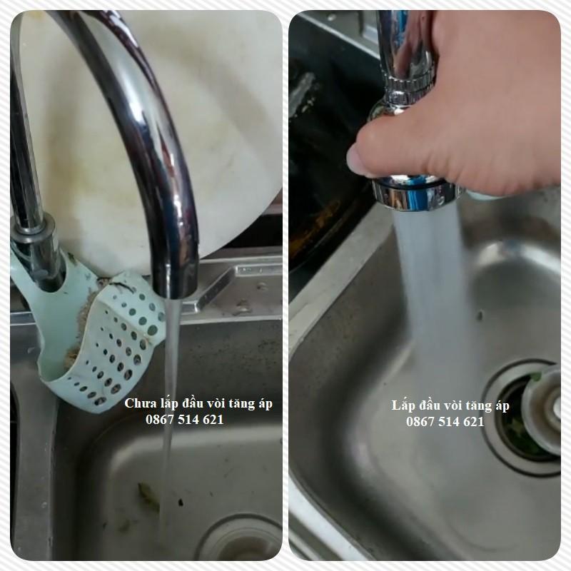 Đầu vòi tăng áp 3 chế độ nước, xoay điều hướng 360 độ, vòi rửa bát - KMISU thiết bị vệ sinh
