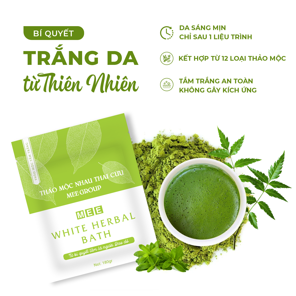 Tắm Trắng Nhau Thai Cừu - Combo 3 tắm trắng MEE NATURAL