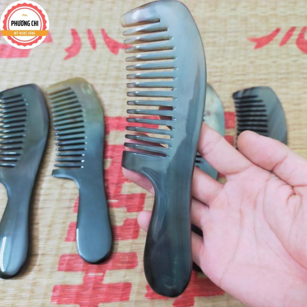 Lược sừng răng thưa chải tóc rối, xoắn dài 20cm, lược chải tóc gỡ rối massage đầu