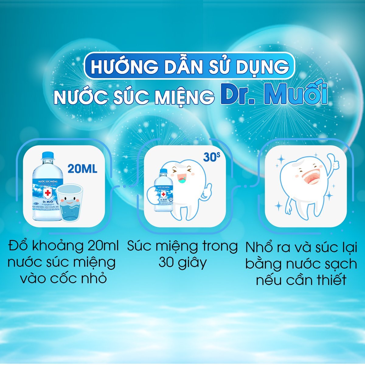 Nước súc miệng Dr. Muối truyền thống -Ngừa viêm họng, sâu răng, loại vi khuẩn, trắng răng, hết hôi miệng