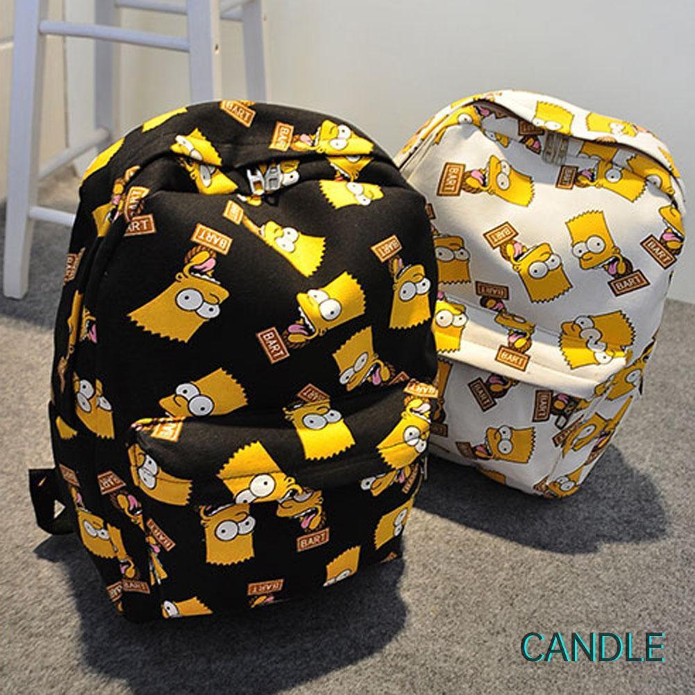 Balo Canvas Unisex In Họa Tiết Hoạt Hình