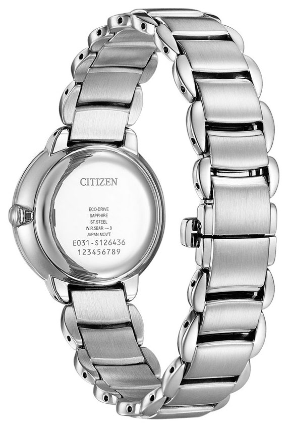 Đồng Hồ Nữ Citizen Đính Kim Cương Dây Thép Không Gỉ EM0920-86D - Mặt Xà Cừ (Sapphire)
