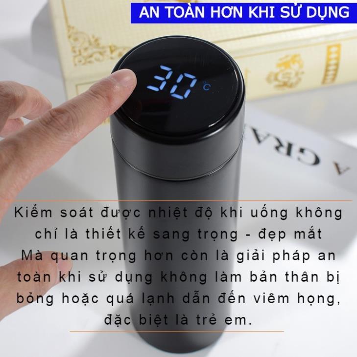Bình Giữ Nhiệt 500ml Nắp Cảm Ứng Nhiệt Độ Inox 304 Cao cấp