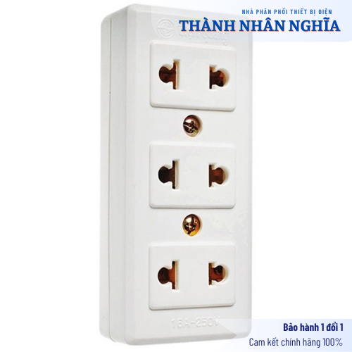 Ổ cắm Điện Quang ĐQ 004A-02 ( 3 lỗ không dây )