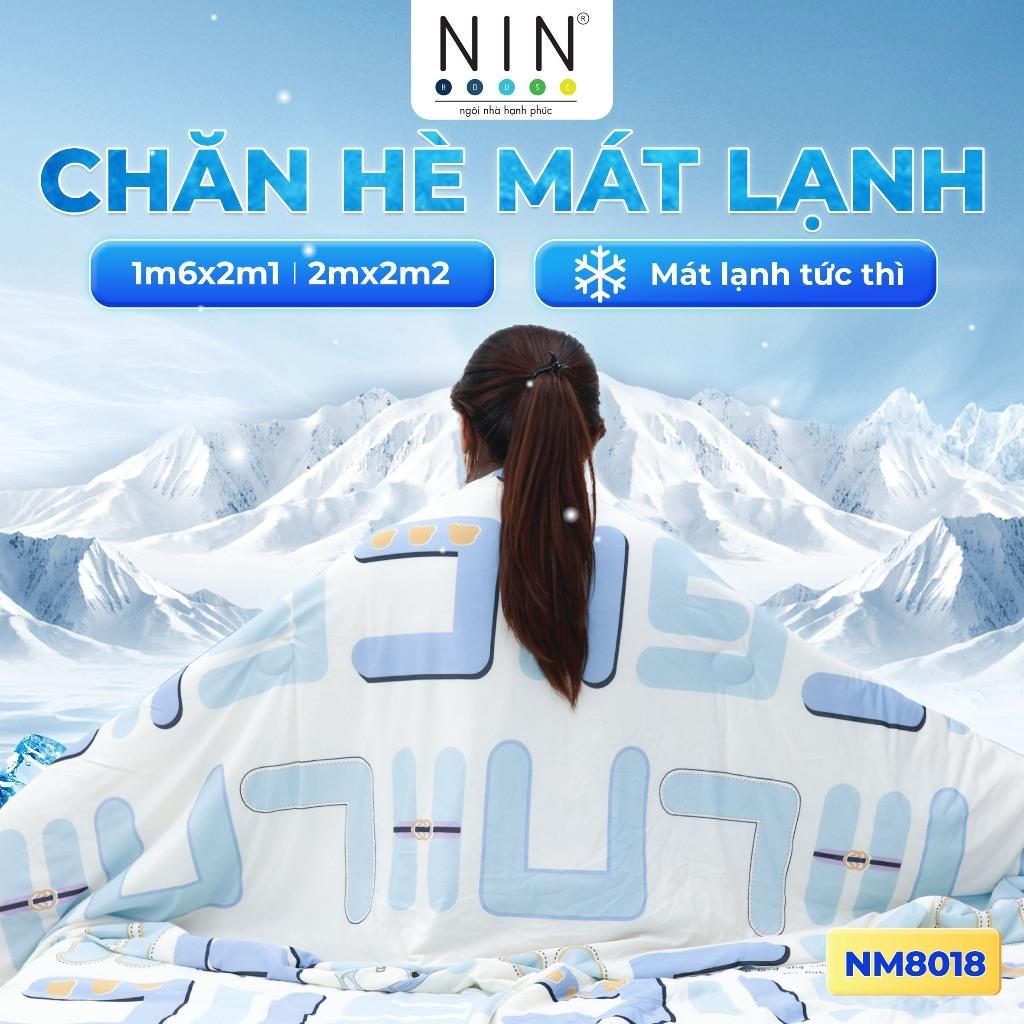 [CHĂN HÈ MÁT LẠNH] Mền lạnh I Cool Advance NIN House NM8029 2mx2m2 hoạ tiết chữ | Chăn chần cotton Ice Silk, Chăn điều hoà nhiều độ