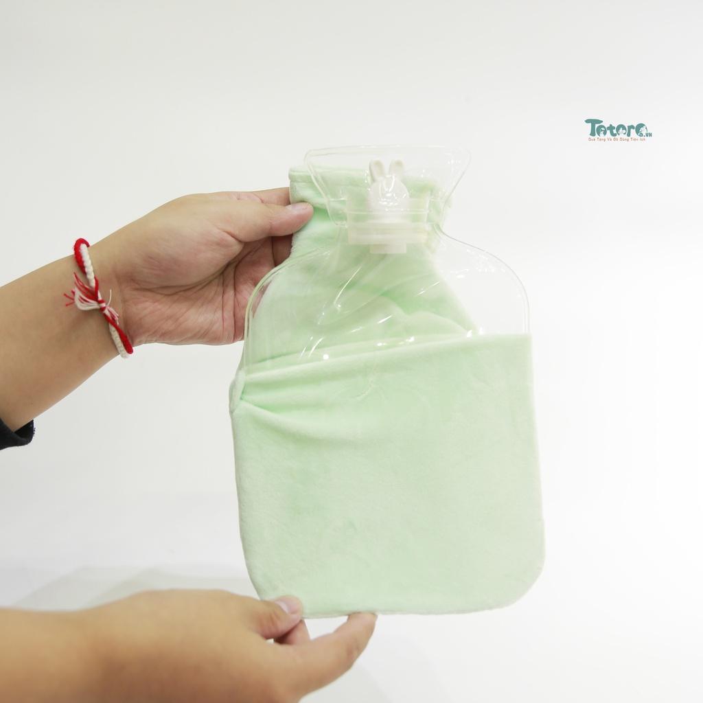 Túi chườm nóng lạnh 2 lớp Lông Mịn Gấu Thỏ Hoa dễ thương