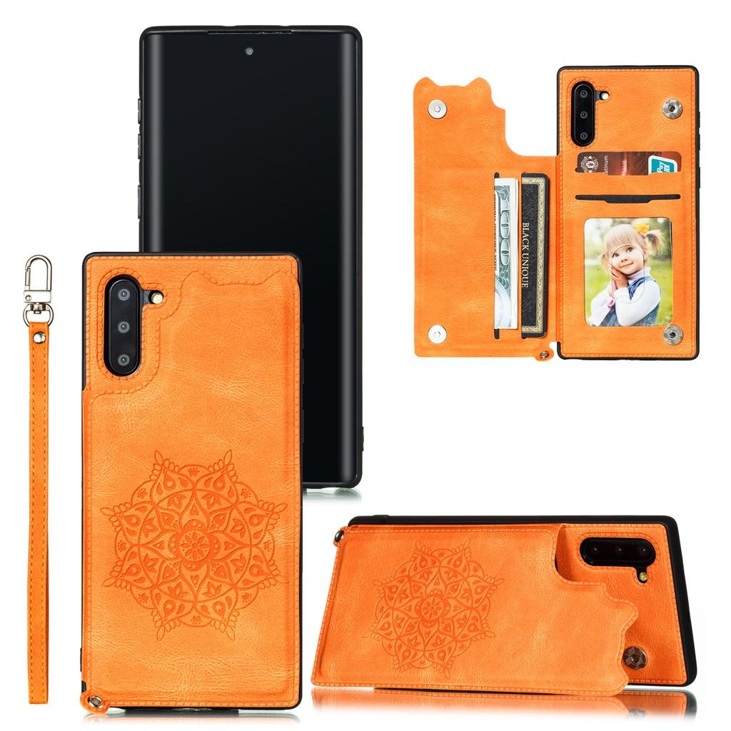 Ốp lưng da gập cho Samsung Galaxy Note10 Note10+ S10 Plus S10+ S10e A750 A7