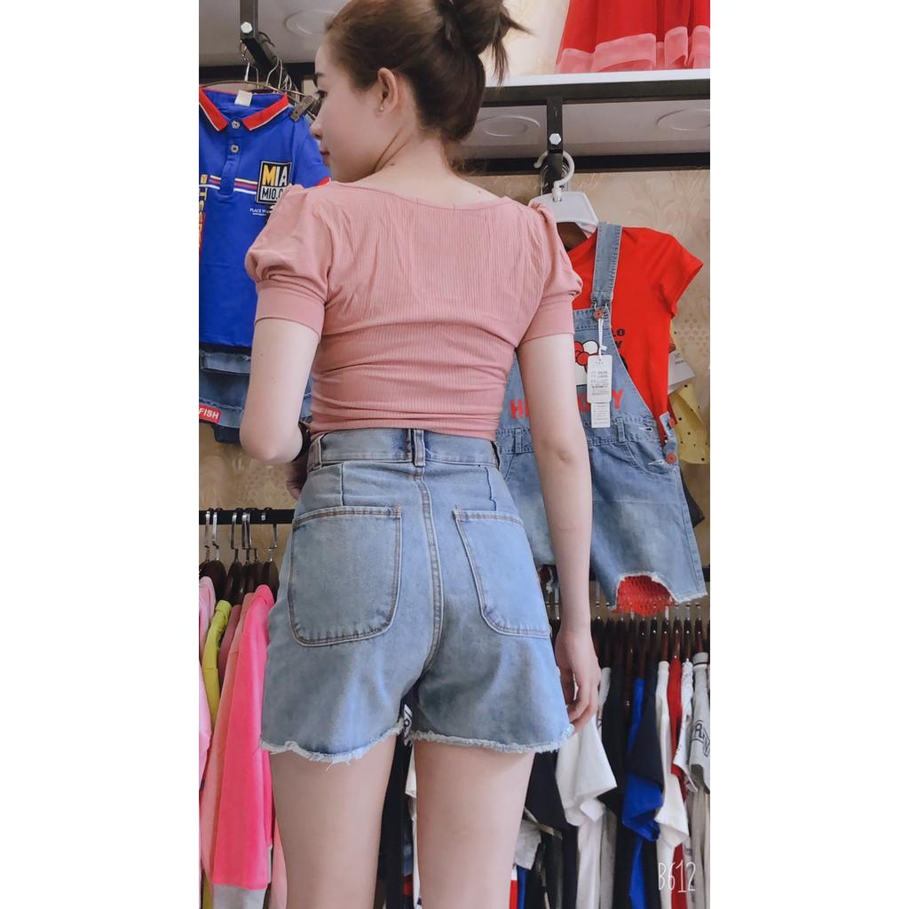 Quần Short Jeans Nữ Lưng Cao Thời Trang