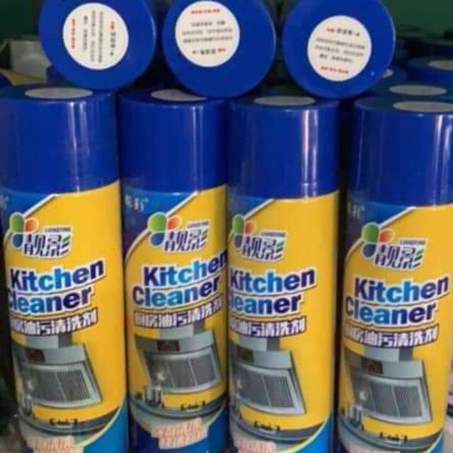 Chai Xịt Tẩy Rửa Nhà Bếp Đa Năng Kitchen Cleaner 500ml + TẶNG KÈM Bộ 2 Găng Tay Rửa Bát Lót Nỉ
