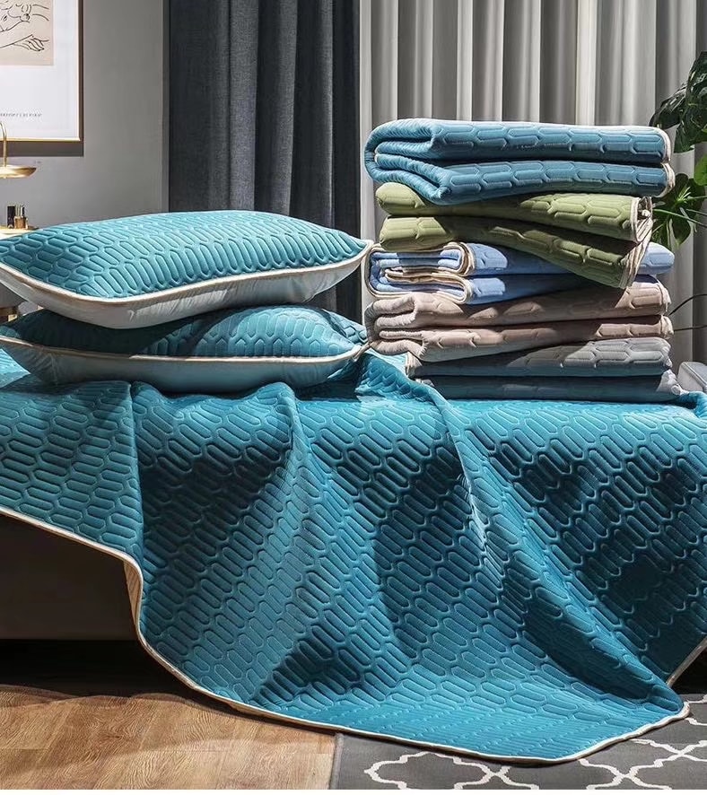 Chiếu điều hòa Tencel cao su non loại trơn - Tặng kèm 02 vỏ gối