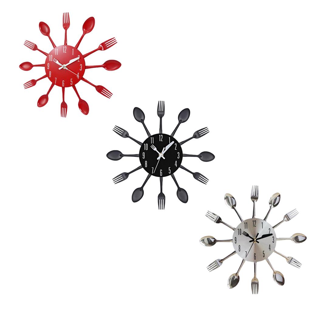 Kitchen Wall Clock Spoon Fork Wall Wall Sticker Room Home Decoration