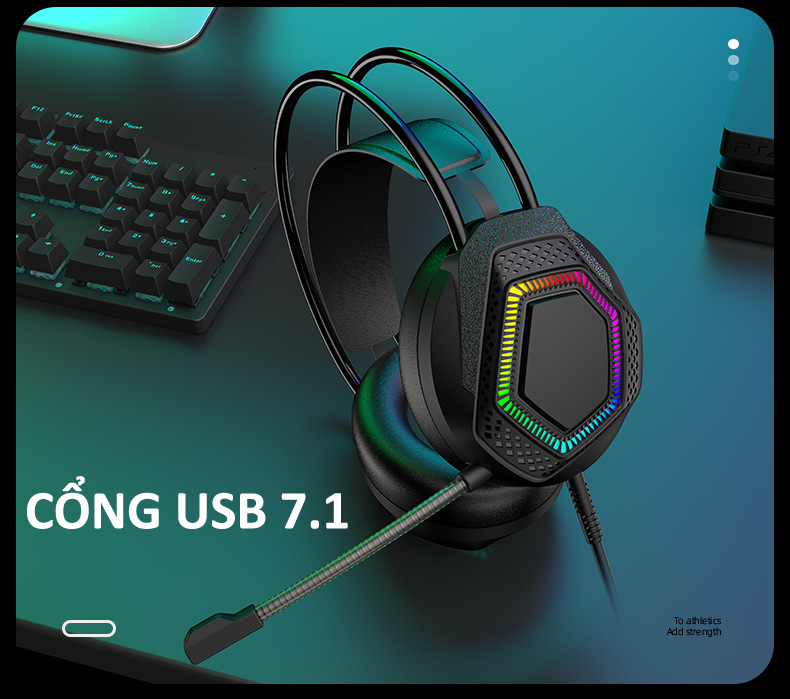 Tai nghe AK5 chuyên game âm thanh sống động có đèn LED 7 màu kèm mic dành cho game thủ CỔNG 3.5mm + USB