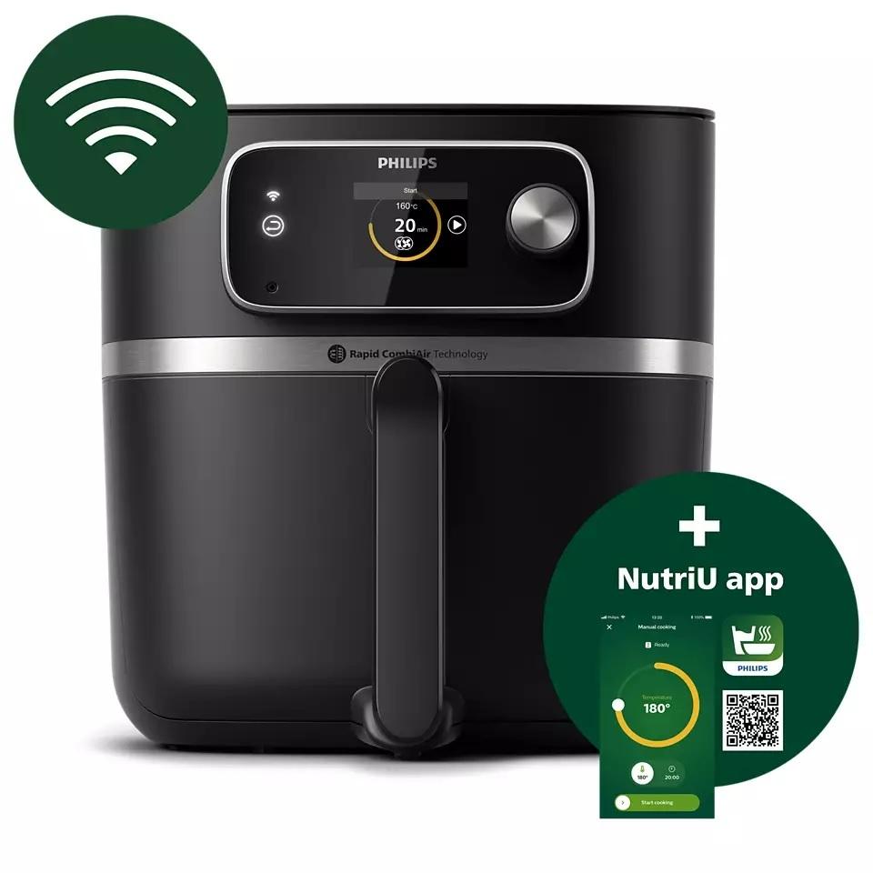 Nồi chiên không dầu điện tử Philips HD9880, dung tích 8.3L, công suất 2000W | Hàng Chính Hãng