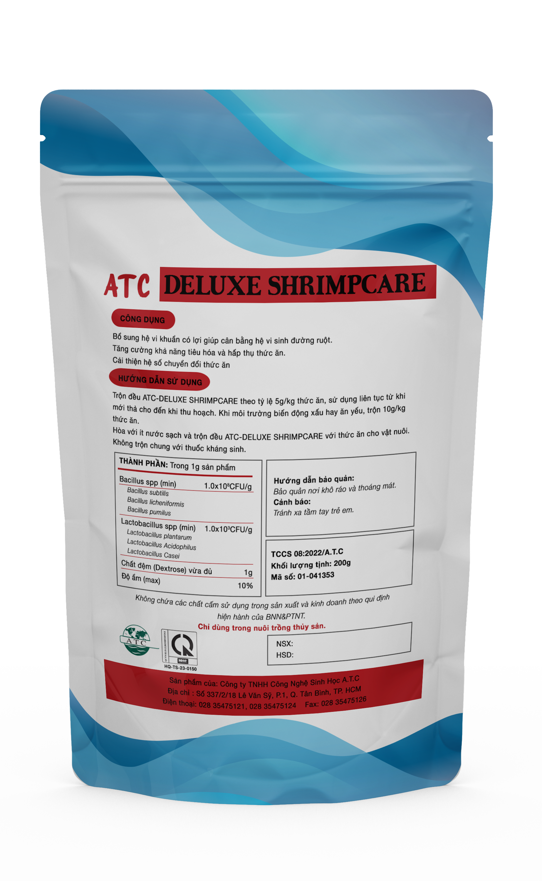 Men tiêu hóa cao cấp cho vật nuôi thủy sản ATC-Deluxe Shrimpcare 500gr