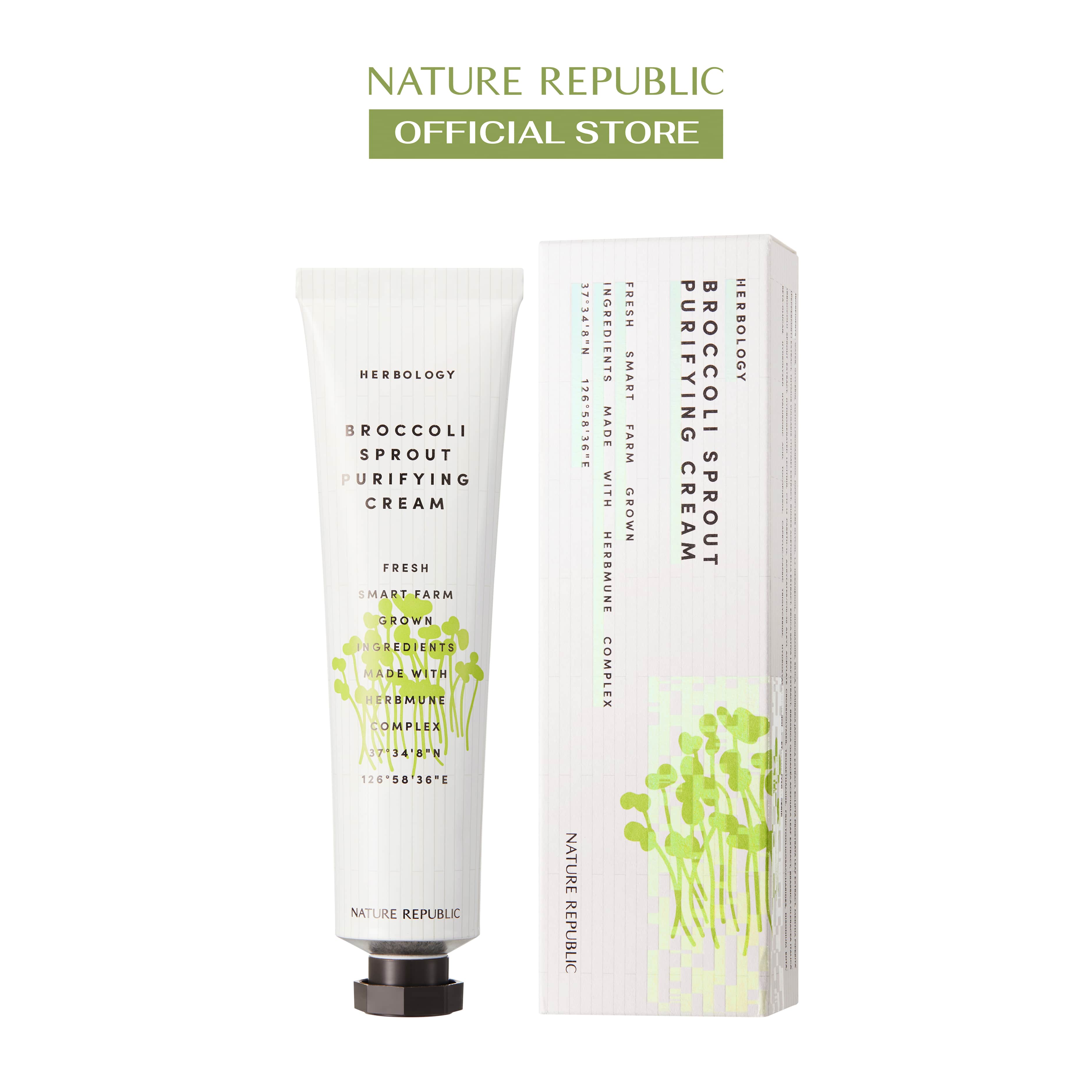 Kem dưỡng Nature Republic Herbology Broccoli Sprout Purifying Cream 70ml