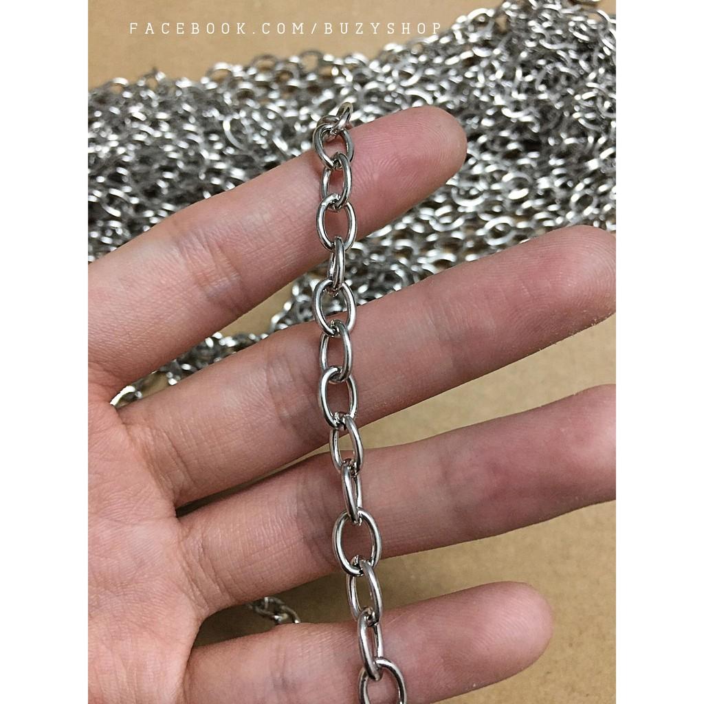 Dây xích 3mm và 6mm màu trắng kim loại