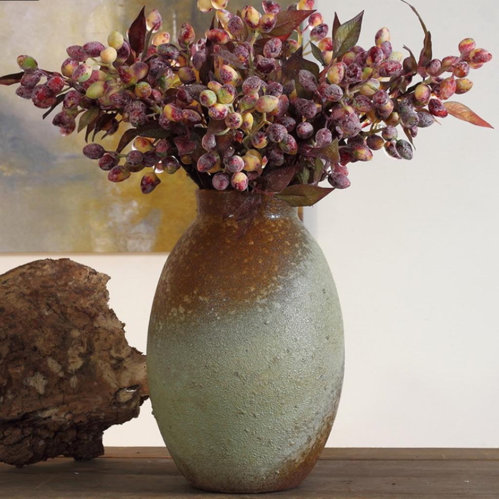 2X Artificial Plant Flower Olive Fruit Berries Bouquet Home Decor White Pink