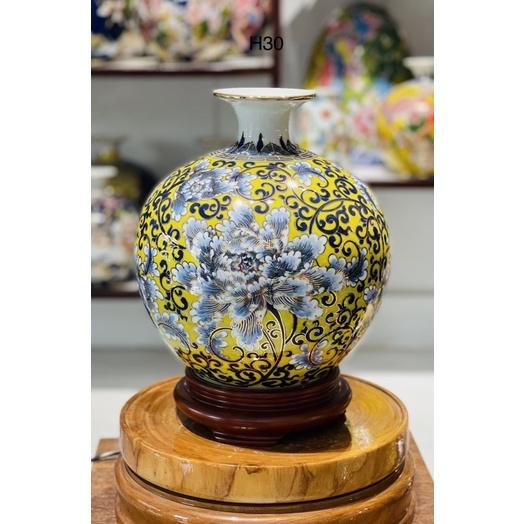 Bình hút tài Lộc H30cm, vẽ vàng kim. Gốm sứ Bát Tràng cao cấp.