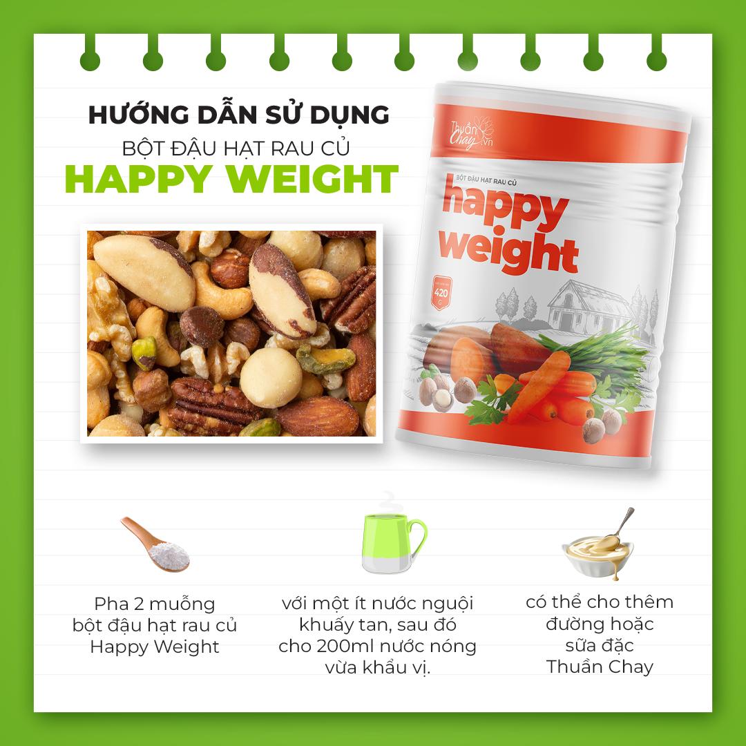 HAPPY WEIGHT - BỘT ĐẬU HẠT RAU CỦ DÀNH CHO TRẺ EM, NGƯỜI MUỐN TĂNG CÂN (420g)