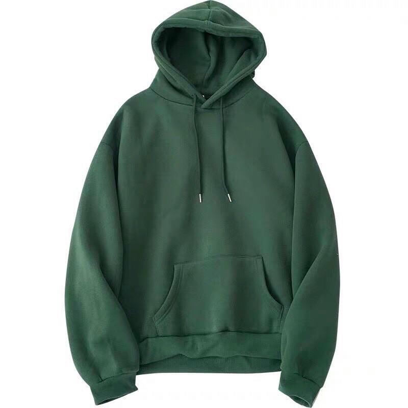 Áo hoodie unisex nam nữ xanh rêu nỉ bông đep