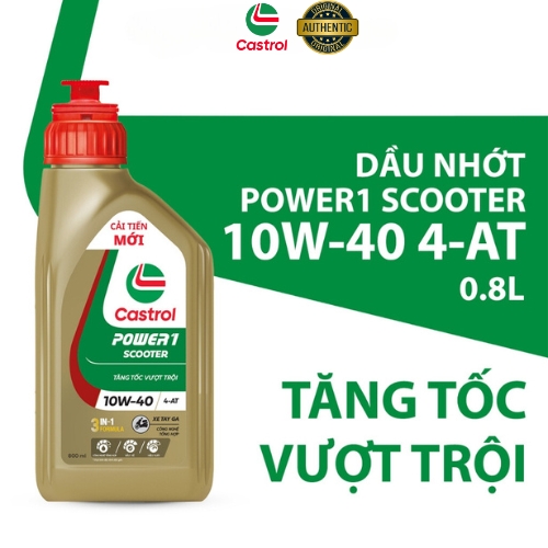 Dầu nhớt xe tay ga Castrol POWER1 SCOOTER 4-AT 10W-40 0.8L - Hàng Chính Hãng