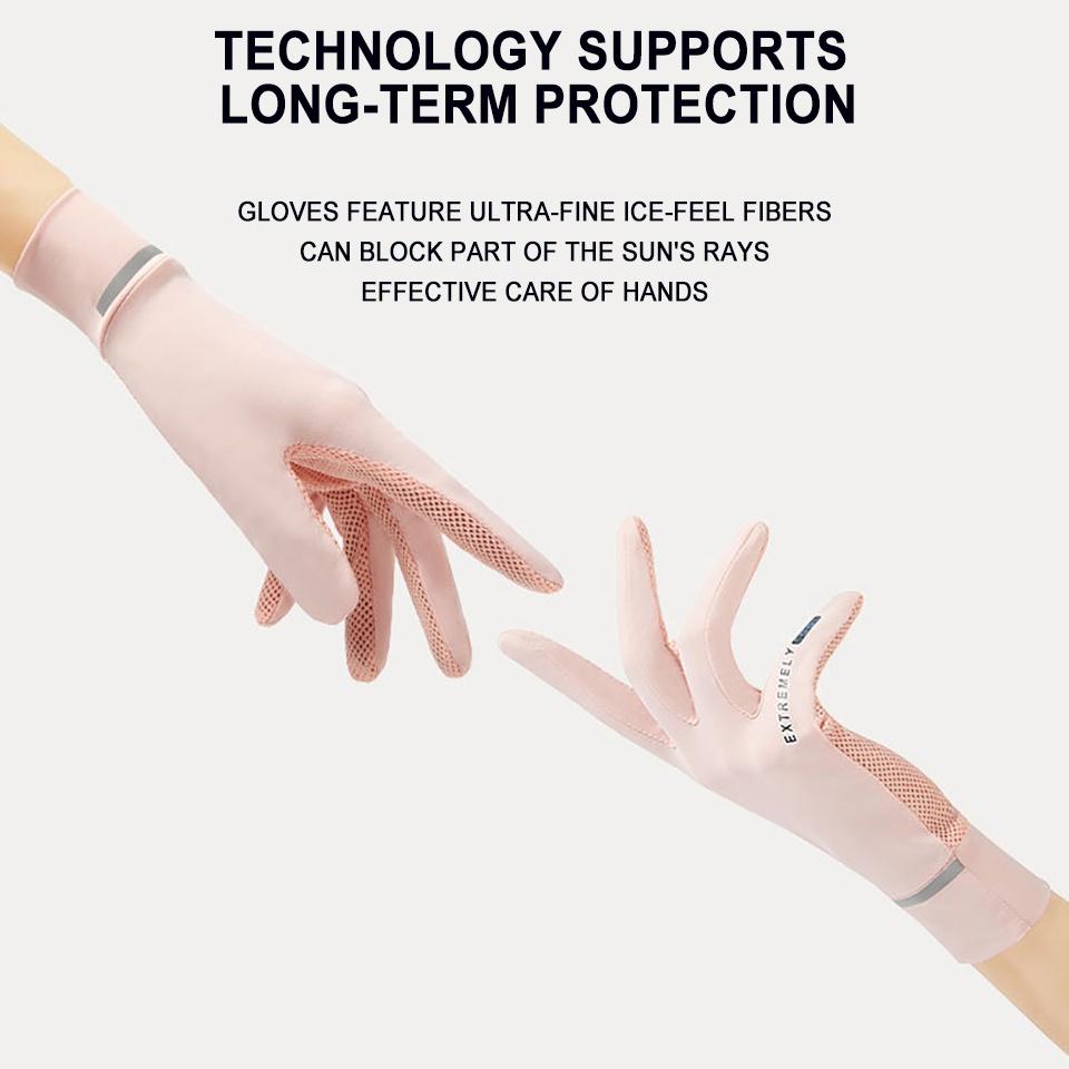 Găng Tay Silicone Chống Nắng/Tia UV Thoáng Khí Cho Nữ Khi Chạy Xe/Tập Thể Thao