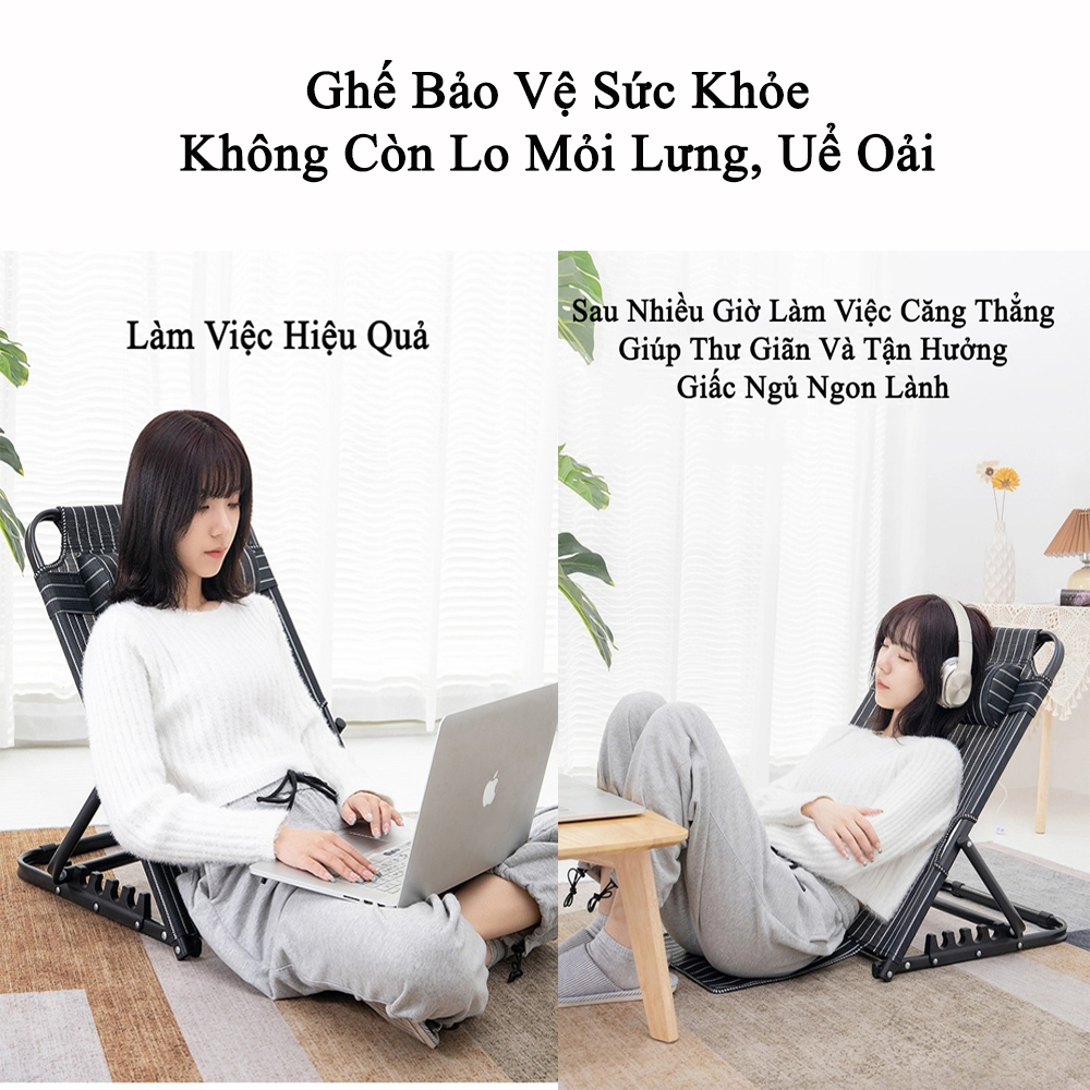 Ghế Bệt Tựa Lưng Thư Giãn KUNBE 5 Cấp Độ, Có Thể Gập Gọn Phù Hợp Cho Người Già Người Bệnh, Học Sinh, Nhân Viên Văn Phòng