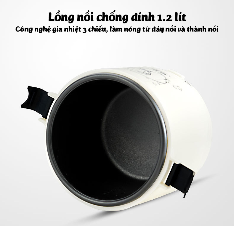 Nồi cơm điện mini 1.2L Mini RC nấu cơm làm bánh nấu cháo cho 1-2 người nấu cơm tại văn phòng bệnh viện