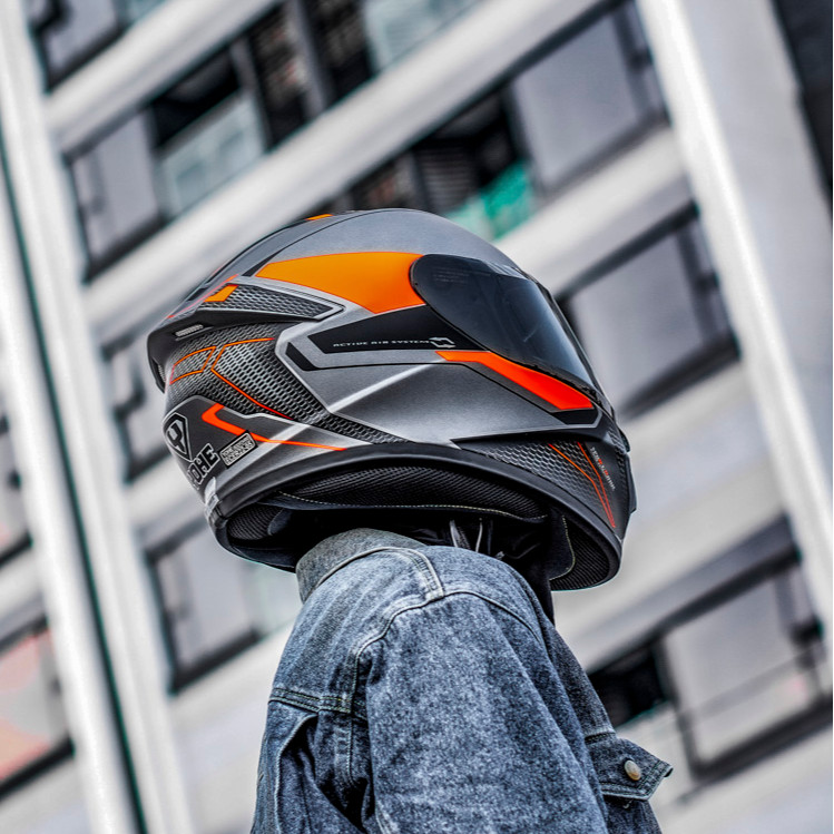 Mũ bảo hiểm Fullface YOHE 977  - Matt Titanium Black/Fluo Orange - L