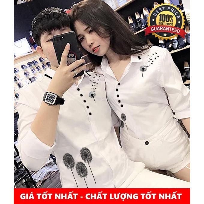 Áo Sơ Mi Đôi 5 Nút Họa Tiết Cực Đẹp | Sale Sập Sàn Chỉ 1 Ngày