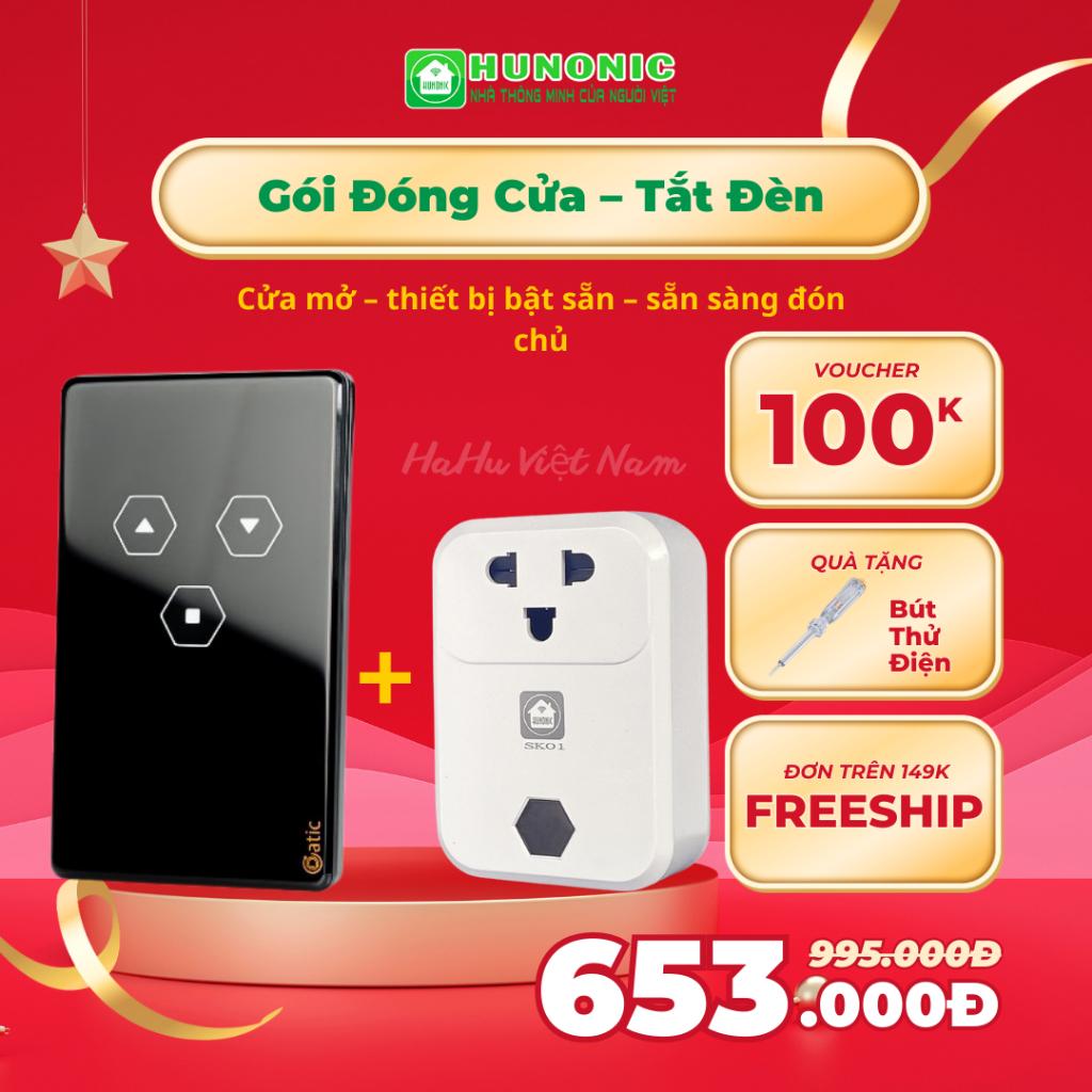 Combo Công Tắc Cửa Cuốn Thông Minh Và Ổ Cắm Wifi Thông Minh Hunonic – Điều Khiển Cửa Và Thiết Bị Điện Từ Xa Mọi Lúc