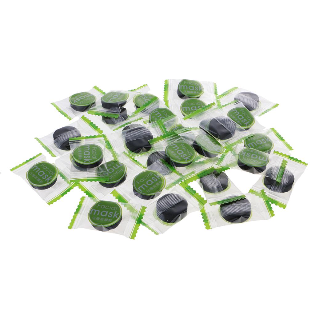 30 Piece Facial Natural Bamboo Charcoal Fiber Face Care DIY Compressed Mask Paper