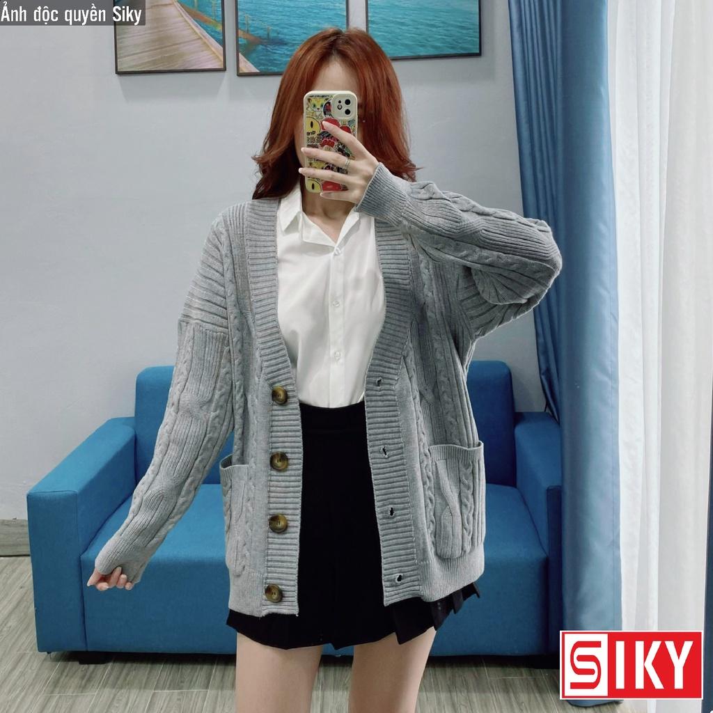 Áo cardigan len thừng dáng dài form rộng, cadigan phong cách hàn quốc len dày dặn KL12