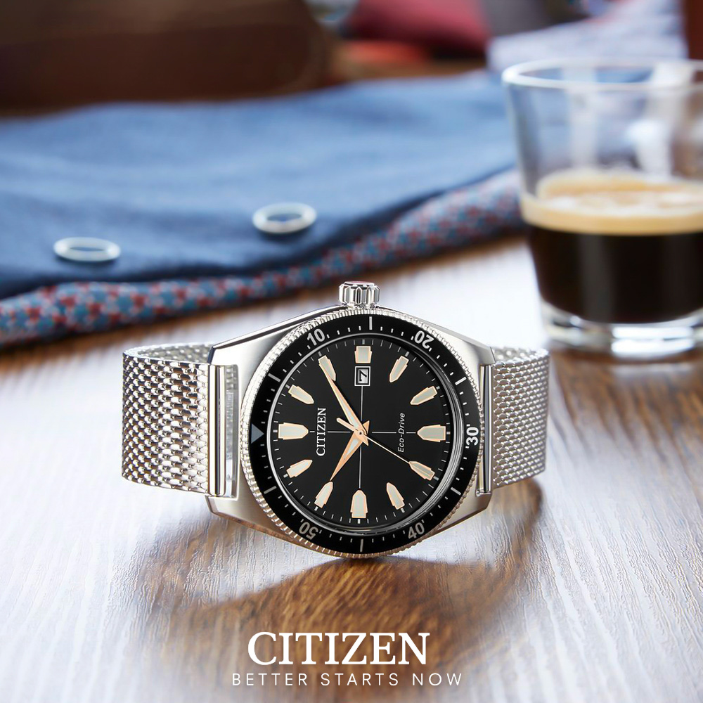Đồng Hồ Nam Citizen Eco-Drive Dây Thép Không Gỉ AW1590-55E - Mặt Đen (43mm)