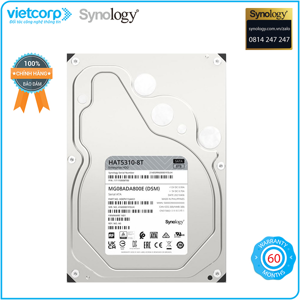 Ổ cứng HDD 8TB cho NAS Synology HAT5310-8T - Hàng Chính Hãng