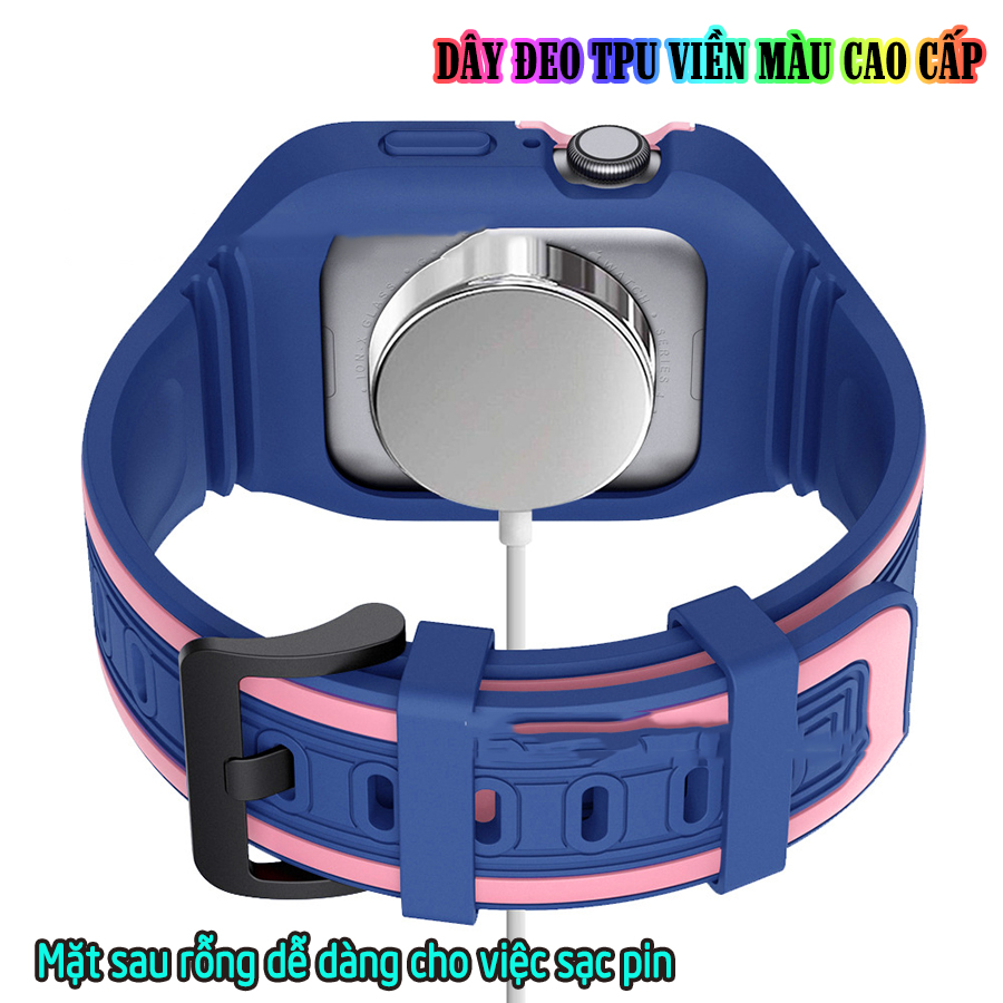 Dây Đeo liền ốp dành cho Apple Watch 7/6/5/4/3/2/1 size 38/40/41/42/44/45mm TPU chống sốc viền màu - nhiều màu