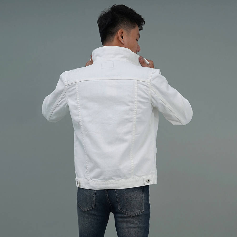 Áo Khoác Jeans Cao Cấp HUNTER X-RAYS Form Slim Cotton Màu Trắng K12